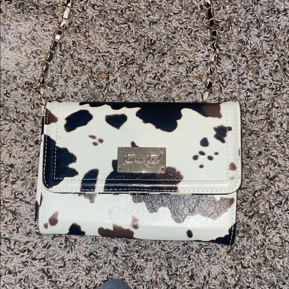 Trendy Cow Print wallet bag
